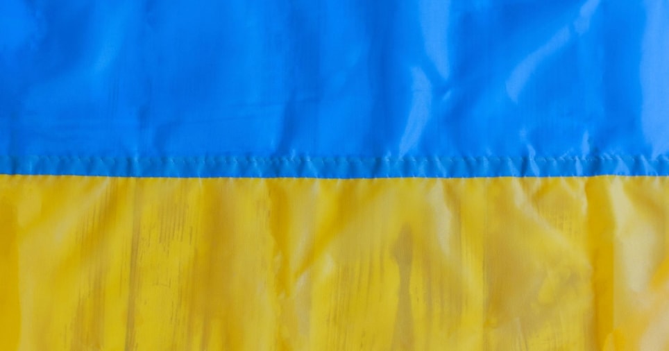 Det ukrainske flagget. Foto.